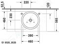 Duravit Starck 1 Umvadlov misa bez prepadu, brsen, priemer 460 mm, WonderGliss, biela