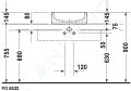 Duravit Starck 1 Umvadlov misa bez prepadu, brsen, priemer 46 cm, WonderGliss, biela