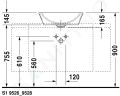 Duravit Starck 1 Umvadlov misa, priemer 53 cm, s prepadom, WonderGliss, biela