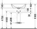 Duravit Starck 1 Umvadlov misa, priemer 530 mm, s prepadom, WonderGliss, biela