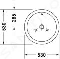 Duravit Starck 1 Umvadlov misa, priemer 53 cm, s prepadom, WonderGliss, biela