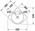 Duravit Architec Umvadlo, 635x540 mm, bez prepadu, s otvorom na batriu, biela