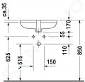 Duravit Happy D.2 Umvadlo zpustn, 480x345 mm, bez otvoru na batriu, s WonderGliss, alpsk biela