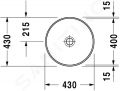 Duravit Architec Umvadlo bez prepadu, priemer 400 mm, biela