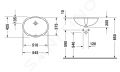 Duravit Santosa Umvadlo zpustn, 51x38 cm, s prepadom, WonderGliss, biela