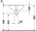 Duravit Santosa Umvadlo zpustn, 510x375 mm, s prepadom, biela