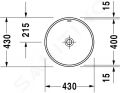 Duravit Architec Umvadlo, priemer 400 mm, s prepadom, bez otvoru na batriu, biela