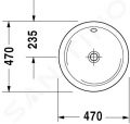 Duravit Architec Umvadlo s prepadom, priemer 470 mm, WonderGliss, biela