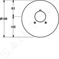 Hansa Living Termostatick batria pod omietku, chrm