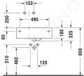 Duravit Scola Umvadlo, 62x46 cm, s prepadom, otvor na batriu vpravo, biela