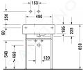 Duravit Scola Umvadlo, 62x46 cm, s prepadom, otvor na batriu vpravo, biela