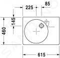 Duravit Scola Umvadlo, 62x46 cm, s prepadom, otvor na batriu vpravo, biela
