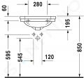 Duravit 1930 Umvadlo 500x365 mm, s prepadom, s otvorom na batriu, WonderGliss, biela