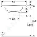 Geberit Vitalis Zdravotn bezotvorov umvadlo, 650x600 mm, biela