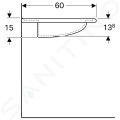 Geberit Vitalis Zdravotn bezotvorov umvadlo s prepadom, 650x600 mm, biela