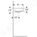 Geberit iCon xs Umvadlo, 53x31 cm, s KeraTect, biele