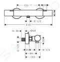Hansgrohe Ecostat Fine Termostatick sprchov batria, chrm