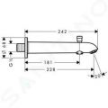 Hansgrohe Talis S2 Vaov vtok E s prepnaom 23 cm, chrm
