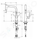 Hansgrohe Metris Drezov batria s vsuvnou spkou, chrm