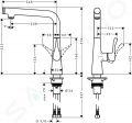 Hansgrohe Metris Select Pkov drezov batria 260, chrm