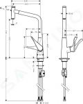 Hansgrohe Metris Select Drezov batria s vsuvnou koncovkou, chrm