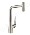 Hansgrohe Metris Select Pkov drezov batria 320 s vyahovacm vtokom, vzhad nerezov