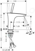 Hansgrohe PuraVida Umvadlov batria s vpustom Push-Open, chrm