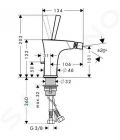 Hansgrohe PuraVida Pkov bidetov batria s odtokovou spravou s ahadlom, biela/chrm