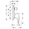 Hansgrohe PuraVida Vaov pkov batria pod omietku, chrm