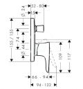 Hansgrohe PuraVida Vaov pkov batria pod omietku, biela/chrm