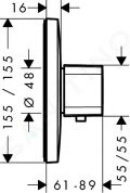 Hansgrohe Ecostat E Termostatick batria Highflow pod omietku, chrm