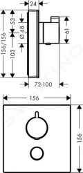 Hansgrohe Shower Select Glass Termostat pod omietku Highflow na 1 spotrebi a 1 dodaton vstup, biela/chrm