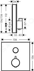 Hansgrohe Shower Select Glass Termostatick sprchov batria pod omietku, chrm