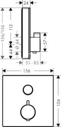 Hansgrohe Shower Select Glass Termostatick sprchov batria pod omietku, ierna/chrm