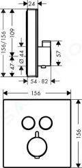 Hansgrohe Shower Select Glass Termostatick batria pod omietku na 2 spotrebie, biela/chrm