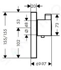 Hansgrohe Shower Select Termostatick batria pod omietku, 1 tandardn a 1 dodaton vstup, chrm