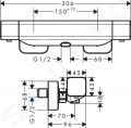 Hansgrohe Ecostat E Termostatick sprchov batria, chrm