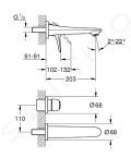 Grohe Eurostyle Umvadlov batria M pod omietku, 2-otvorov intalcia, chrm