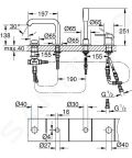 Grohe Essence Batria na okraj vane, 4-otvorov intalcia, chrm