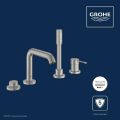 Grohe Essence Bat�ria na okraj vane, 4-otvorov� in�tal�cia, supersteel