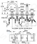 Grohe Atrio Vaov batria, 5-otvorov intalcia, Warm Sunset