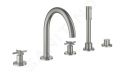 Grohe Atrio Vaov batria na okraj vane, 5-otvorov intalcia, supersteel