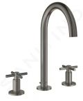 Grohe Atrio Umvadlov batria s vpustom a otonm vtokom, vekos M, 3-otvorov intalcia, kefovan Hard Graphite