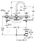 Grohe Atrio Umvadlov batria s vpusou a otonm vtokom, vekos M, 3-otvorov intalcia, Cool Sunrise