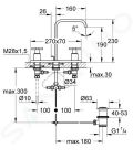 Grohe Allure Umvadlov 3-otvorov batria, chrm