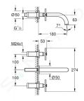 Grohe Atrio Umvadlov podomietkov batria, 3-otvorov intalcia, supersteel