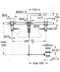 Grohe Eurostyle Cosmopolitan Umvadlov 3-otvorov batria, chrm