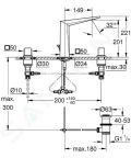 Grohe Allure Brilliant Umvadlov batria s vpusou, 3-otvorov intalcia, supersteel