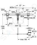 Grohe Eurocube Umvadlov batria s vpusou, 3-otvorov intalcia, kefovan Hard Graphite