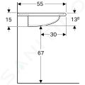 Geberit Vitalis Zdravotn bezotvorov umvadlo, 550x550 mm, biela